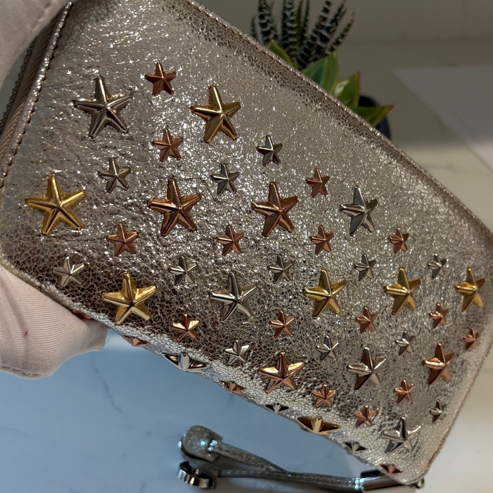 Jimmy Choo Filipa Star Studded Zip Around Long Wallet